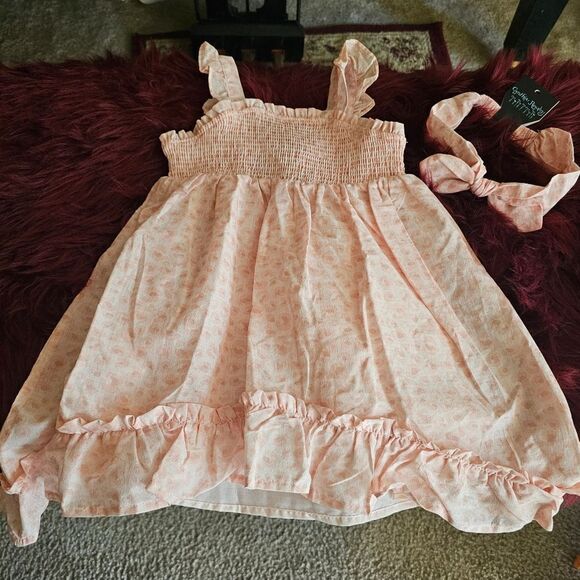 CYNTHIA ROWLEY APRICOT PRINT DRESS - Picture 4 of 5